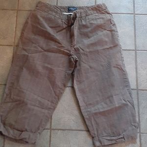 Sonoma Brown Plaid Cuffed Capri Pants